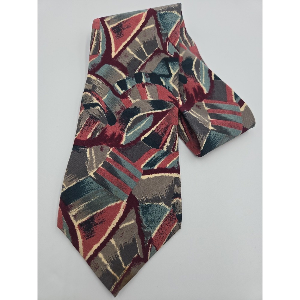 Vintage Christian Dior Monsieur 100% Silk Tie Italian Woven Made in USA Abstract